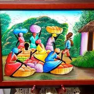 Vintage wall art handpainted